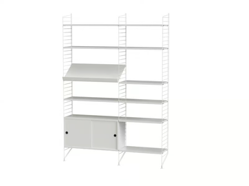 LIVING ROOM H - Open sectional powder coated steel bookcase by String Furniture - view 2